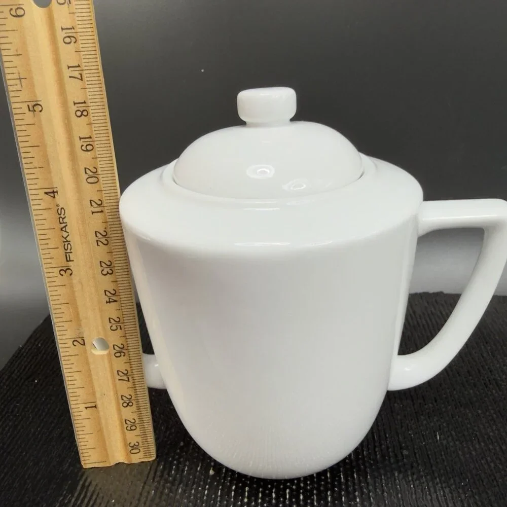 Restoration Hardware RH‎ Sugar Bowl Container White Porcelain With Lid Ceramic